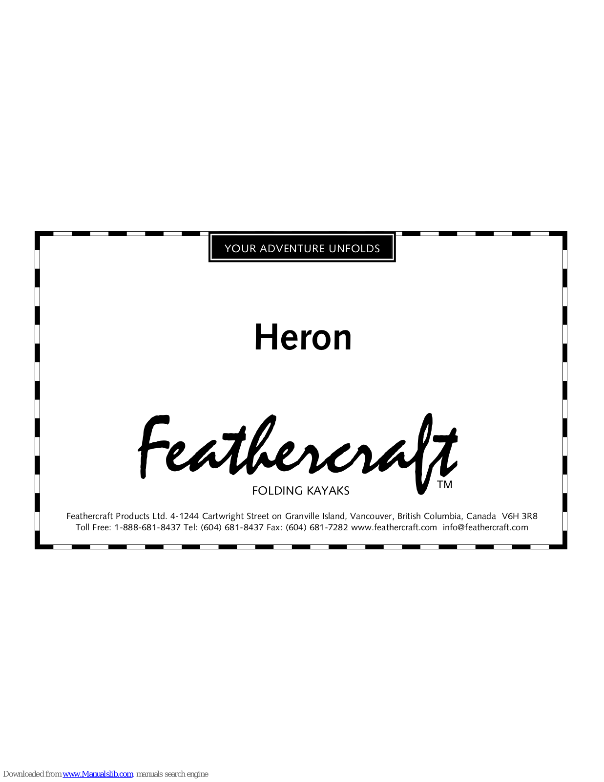 Feathercraft Heron Owner's Manual