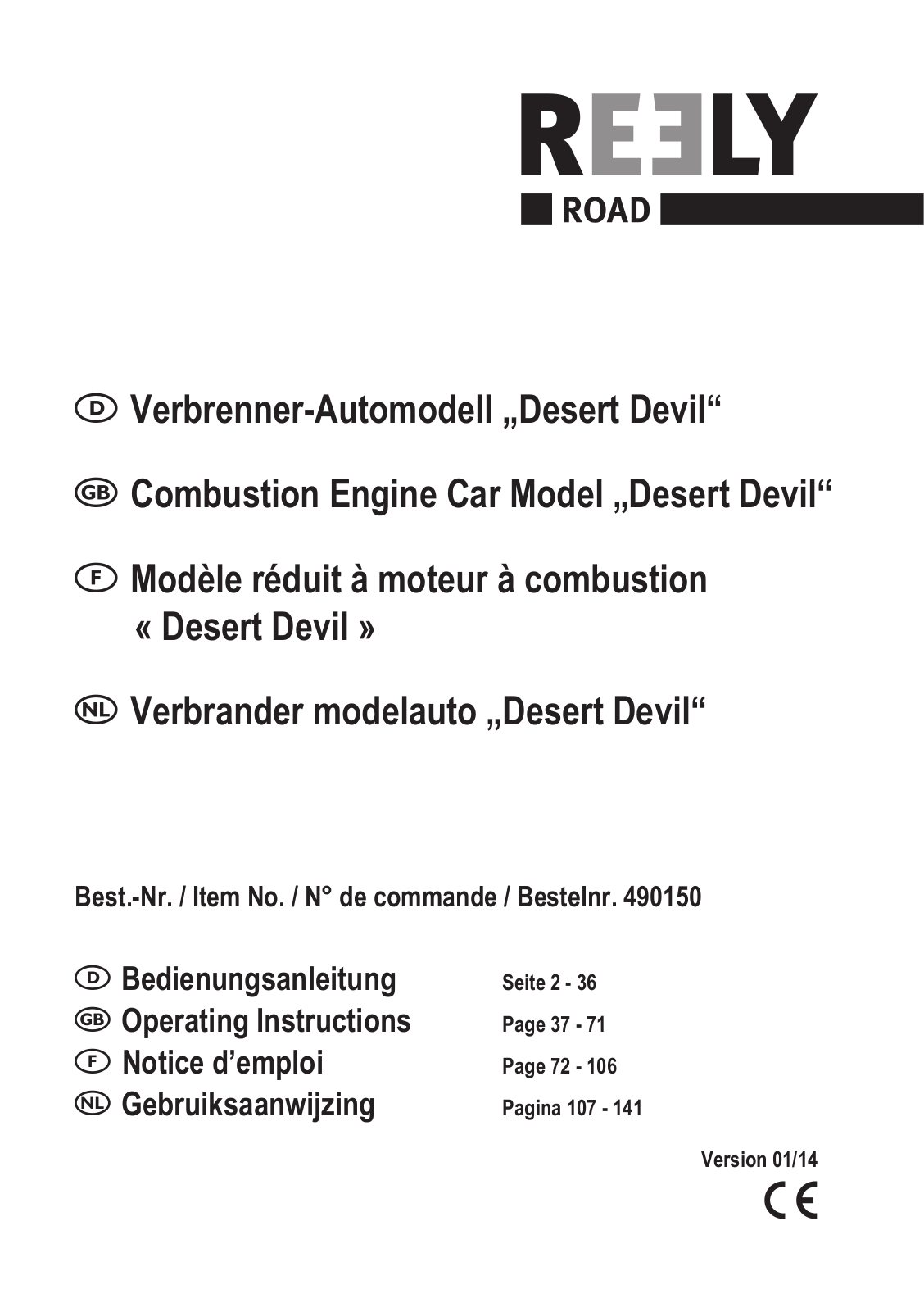 Reely Desert Devil User manual