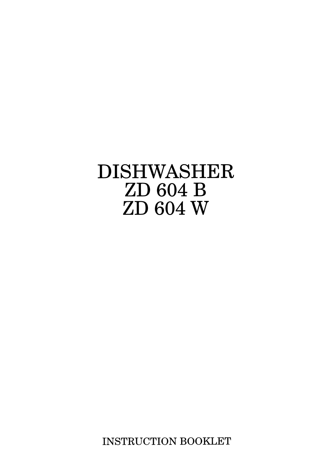 Zanussi ZD604B User Manual