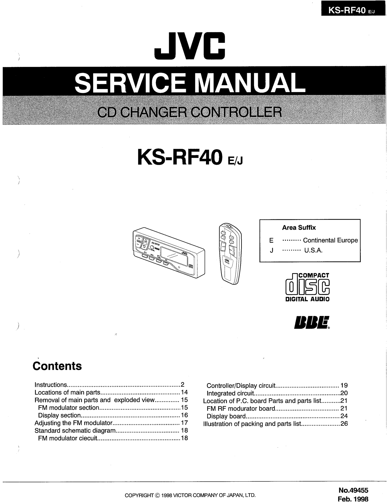 Jvc KS-RF40-E Service Manual