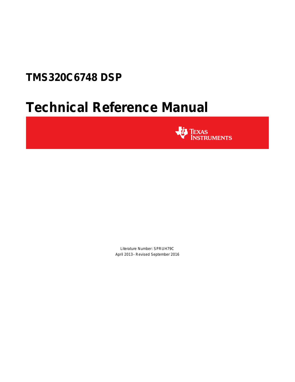 Texas instruments TMS320C6748 DSP User Manual