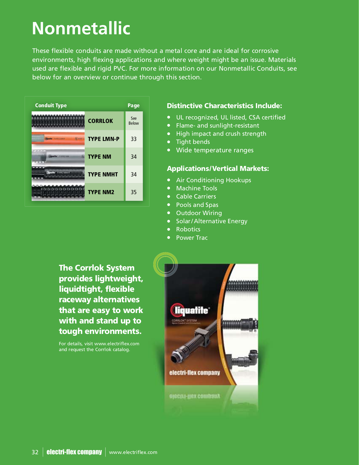 Electri-Flex CORRLOK, LMN-P, NM, NMHT, NM2 General Product Line Information