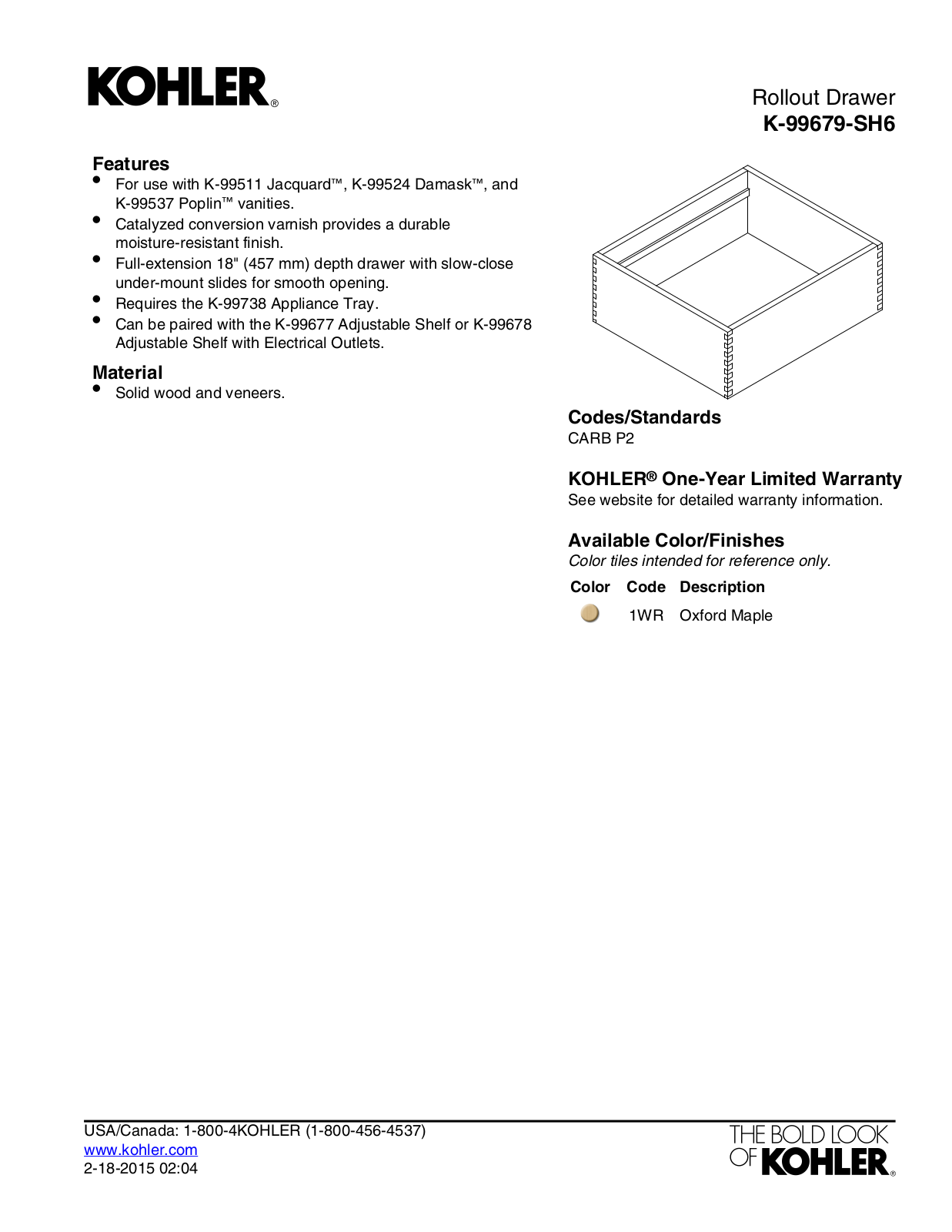 Kohler KOH19609 Specifications - ManualMachine.com
