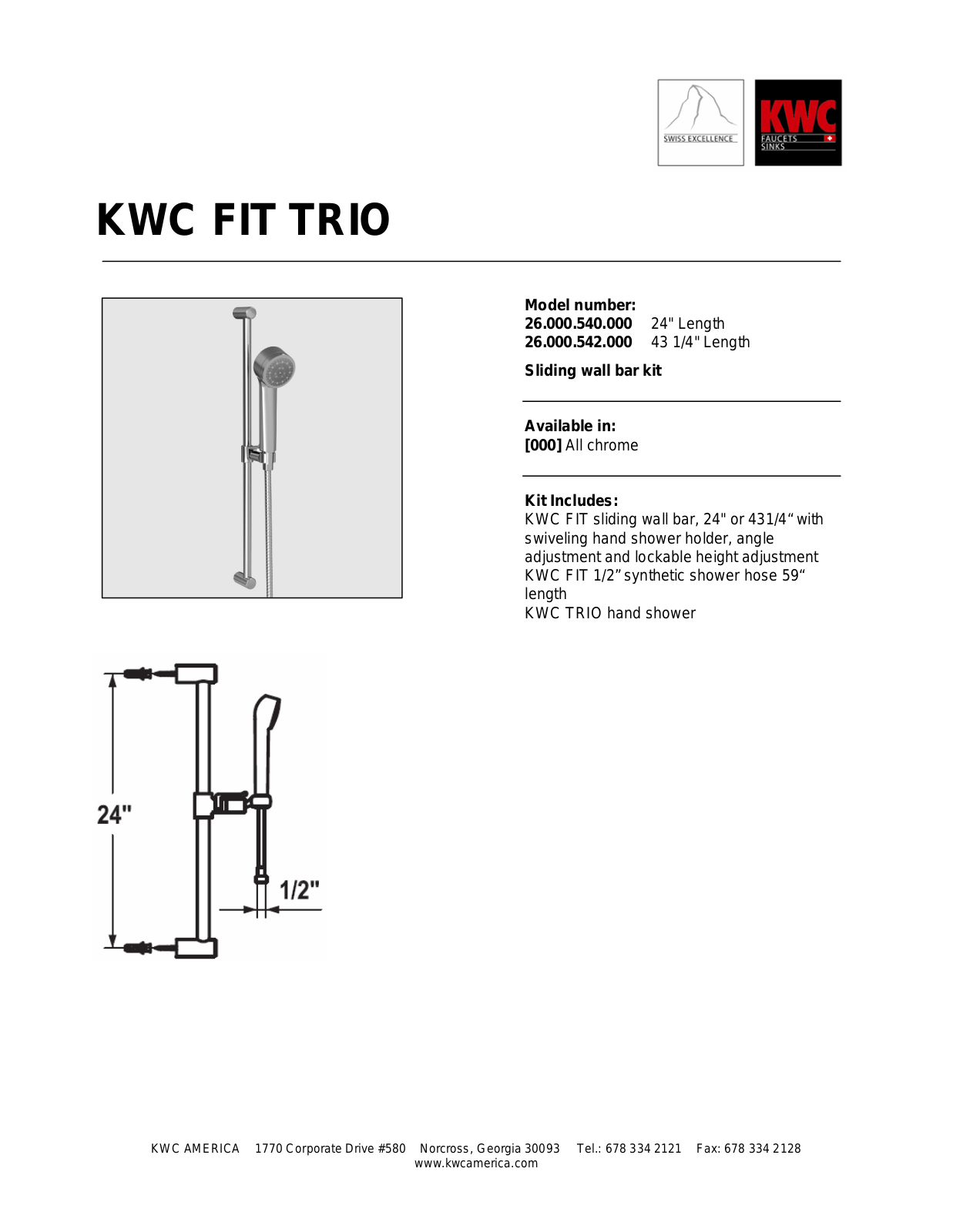 KWC 26.000.540.000, 26.000.542.000 User Manual