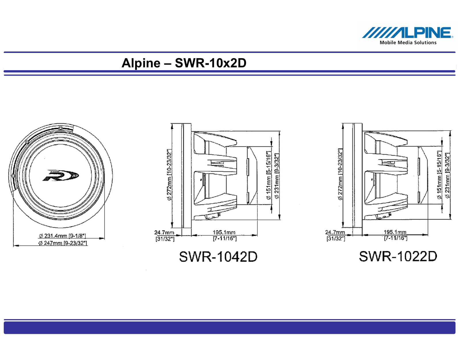 Alpine SWR-10X2D User Manual