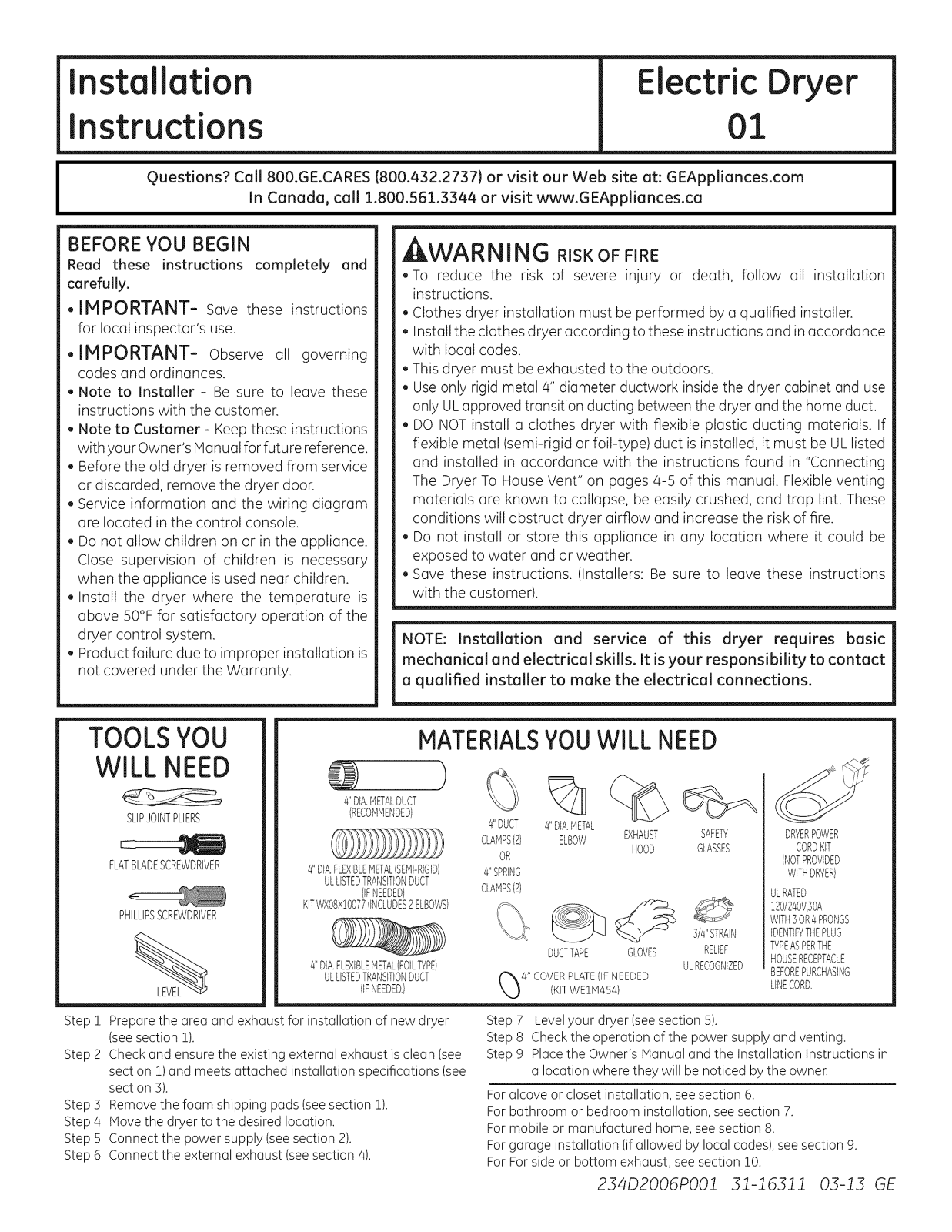 GE DNCD450EGBWC, DNCD450EGCWC Installation Guide - ManualMachine.com