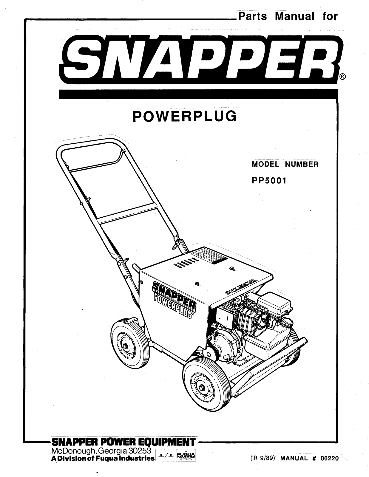 Snapper PP5001 User Manual
