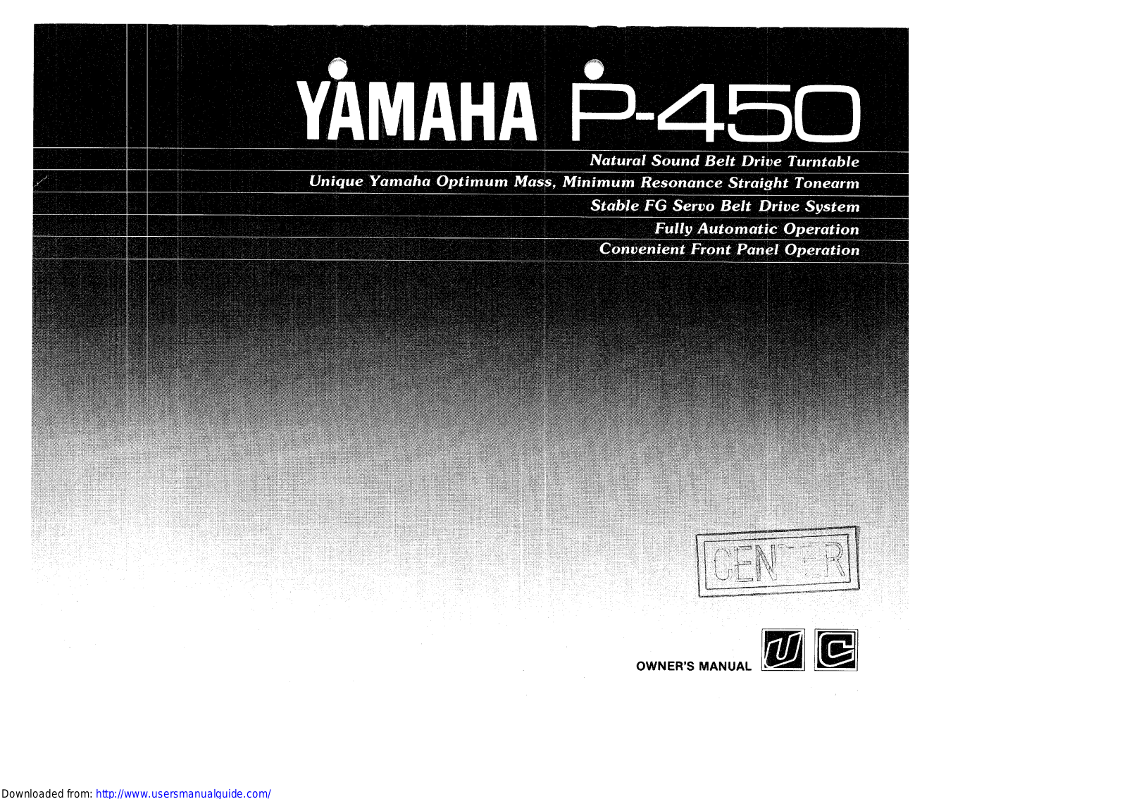 Yamaha Audio P-450 User Manual