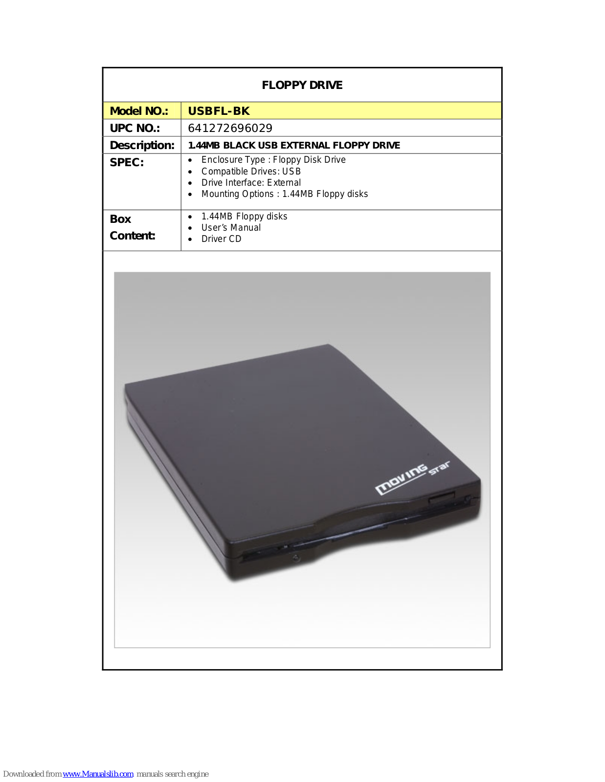 Diablotek USBFL-BK Specification - ManualMachine.com