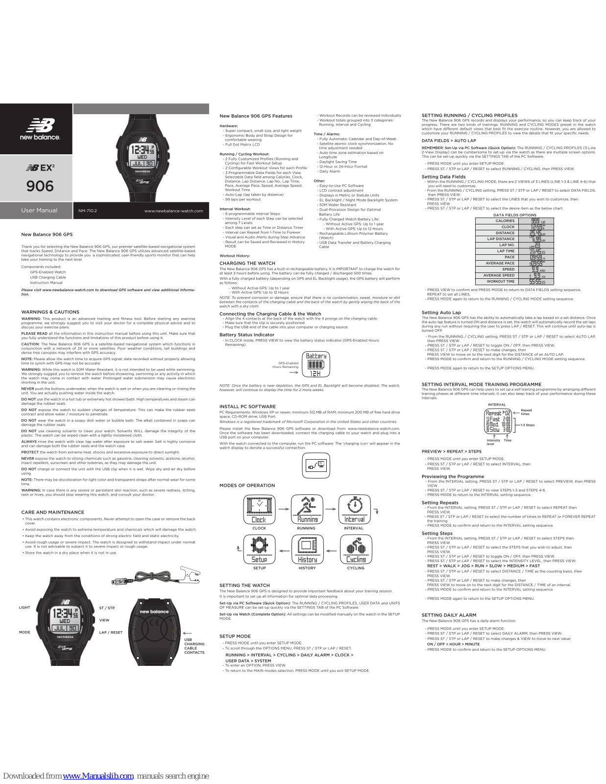 New Balance EX2 906 User Manual