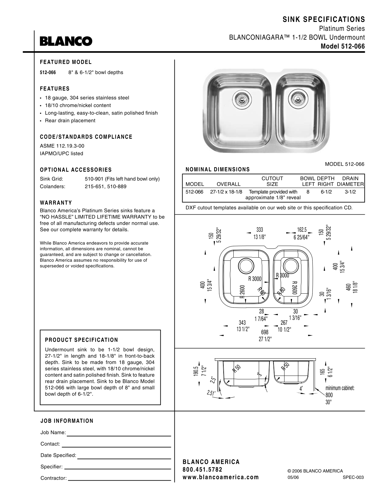 Blanco 512-066 User Manual