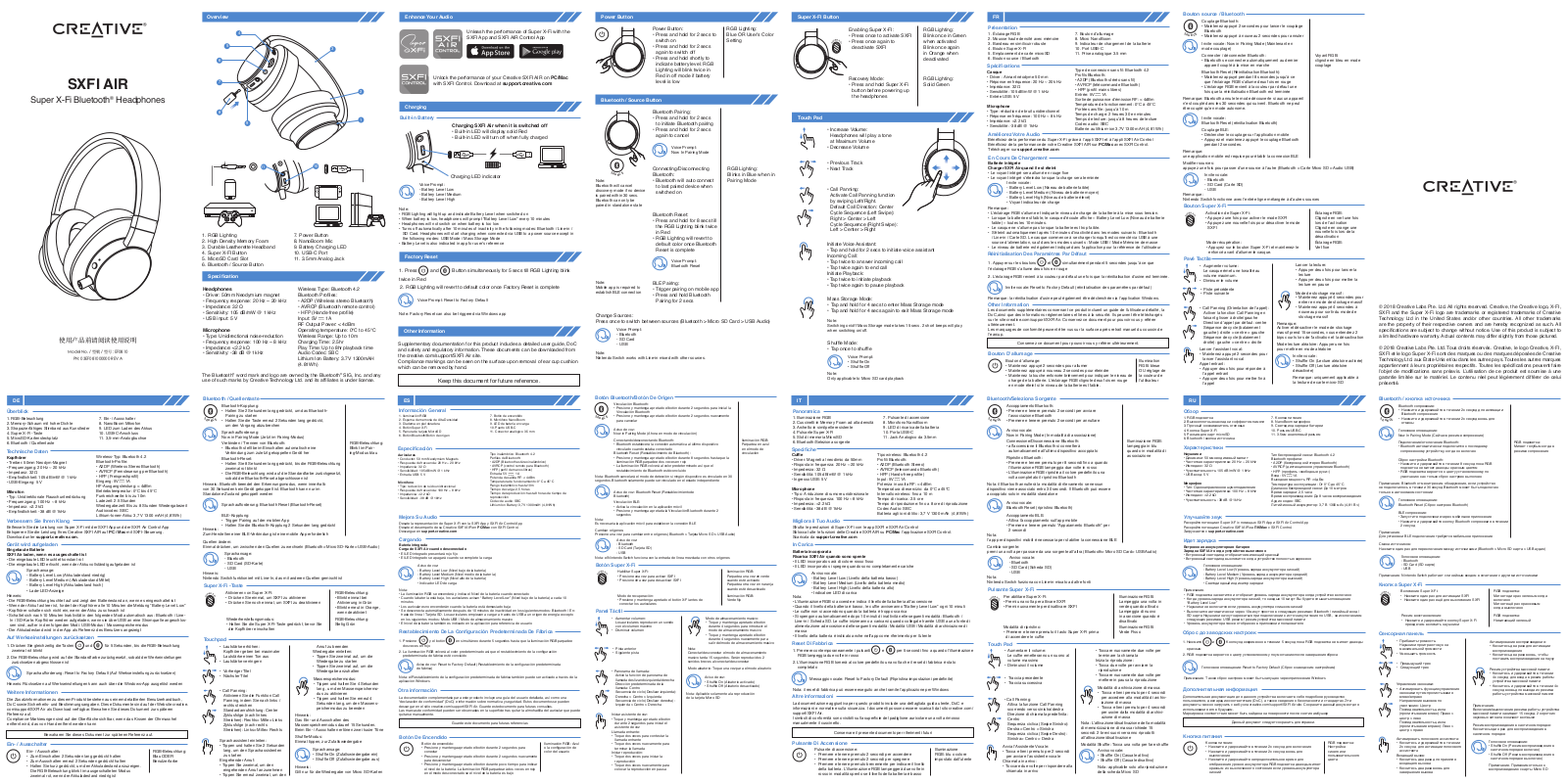 Creative SXFI Air black operation manual