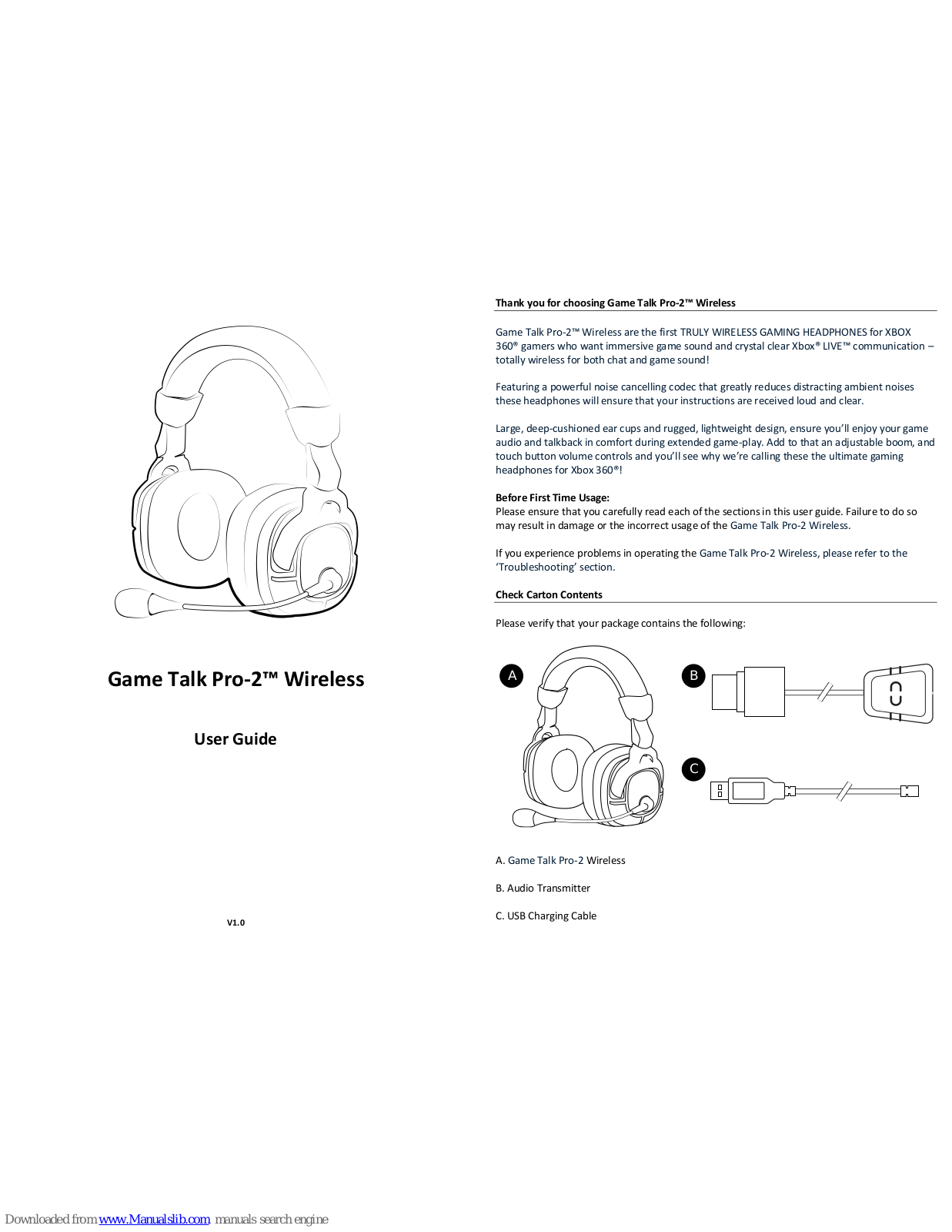 Datel Game Talk Pro-2 User Manual