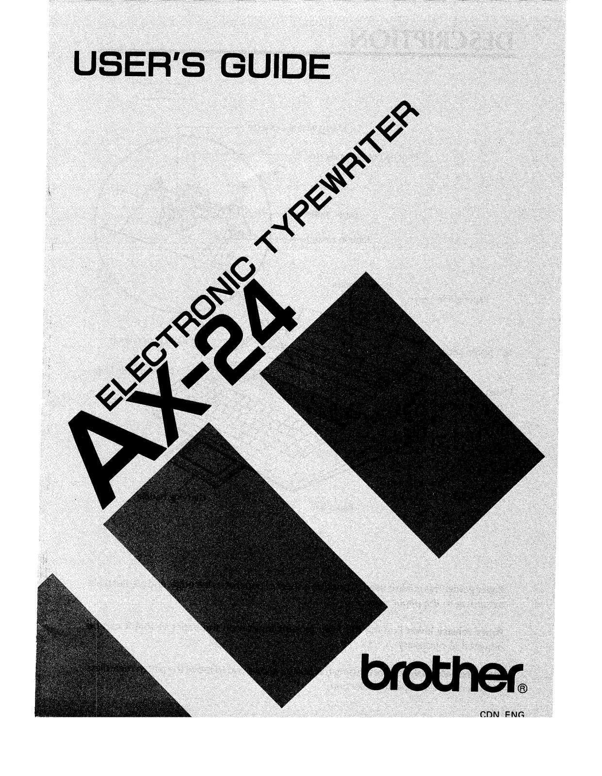 Brother AX-24 Owner's Manual