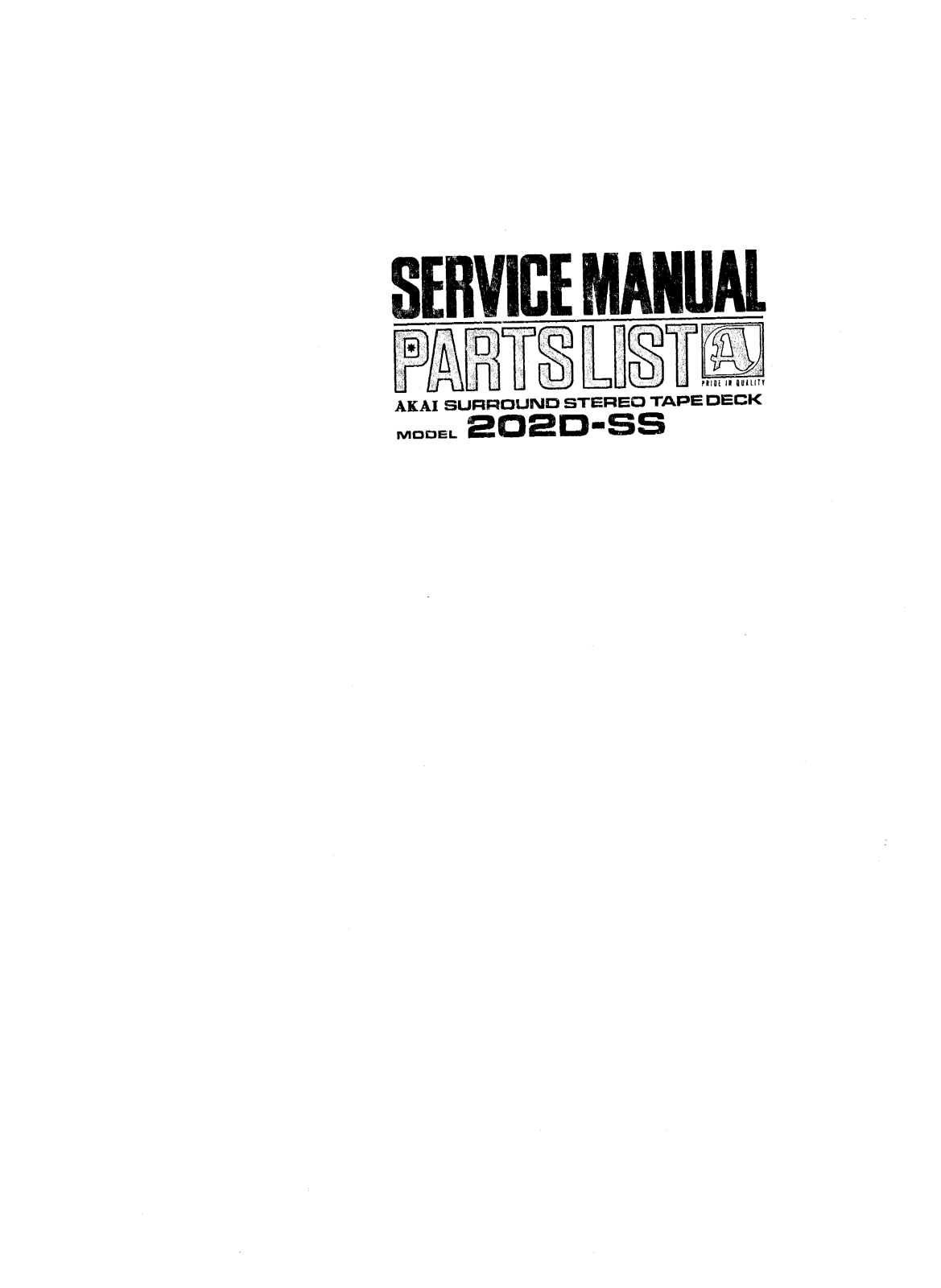 Akai 204-DSS Service manual