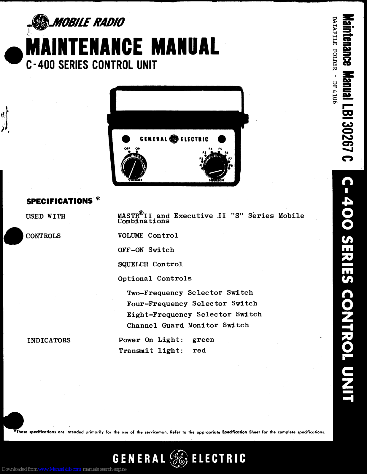 GE C-400 Series Maintenance Manual