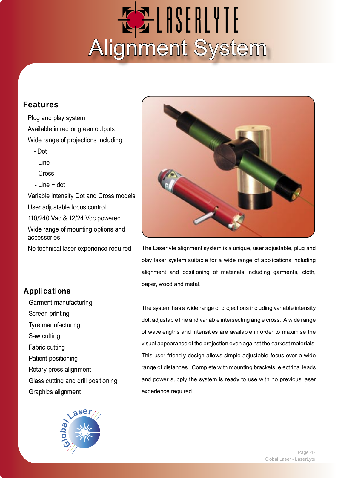 LaserLyte Alignment System User Manual