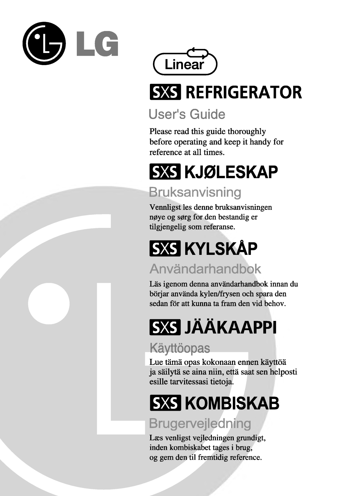 Lg GR-L217PNBV User Manual