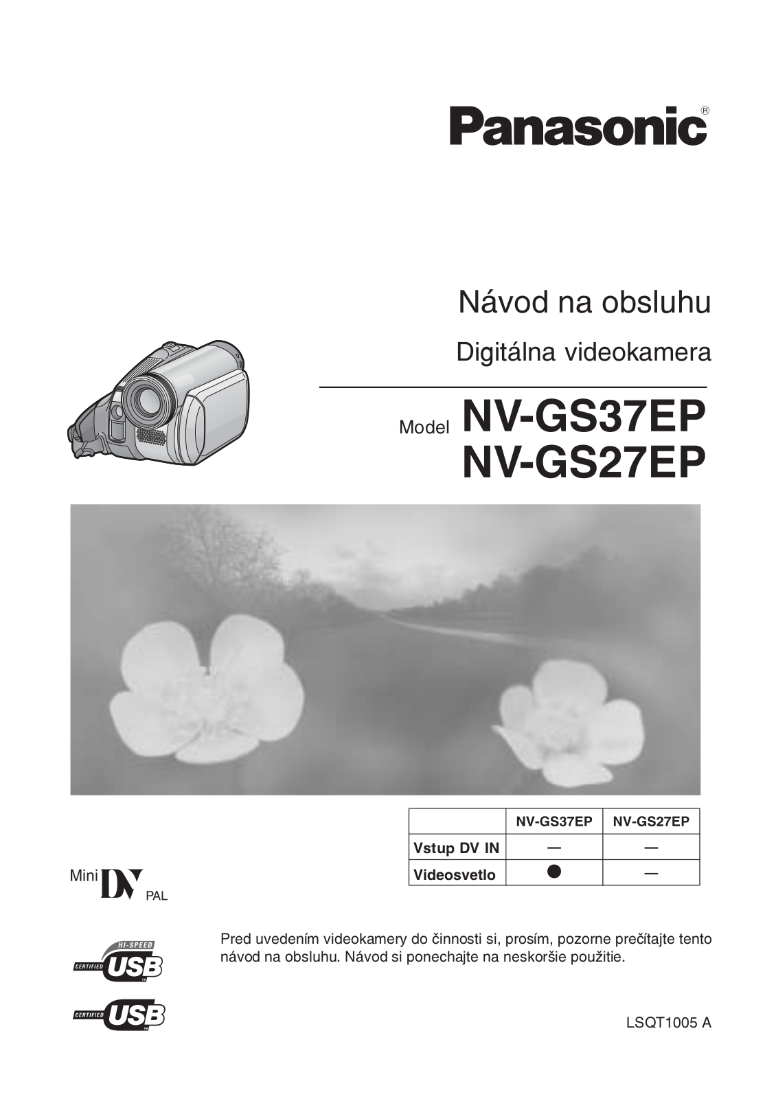 Panasonic NV-GS37EP, NV-GS27EP USER Manual