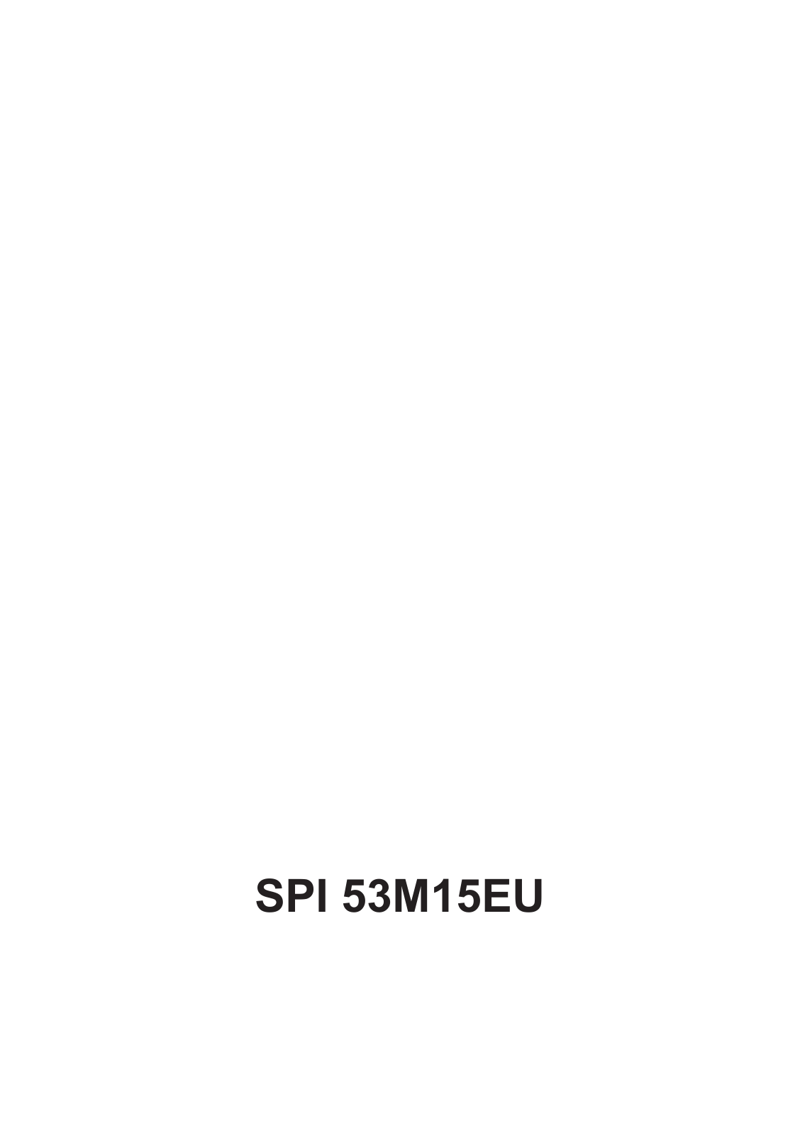 Bosch SPI53M15EU User Manual