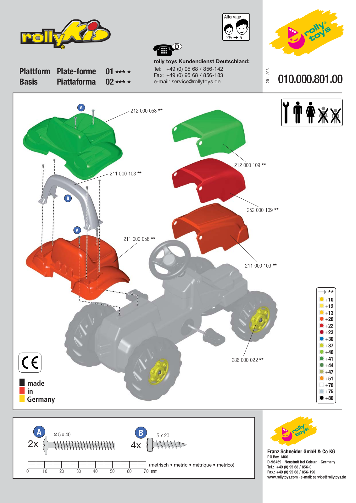 ROLLY TOYS 010.000.801.00 Assembly Manual