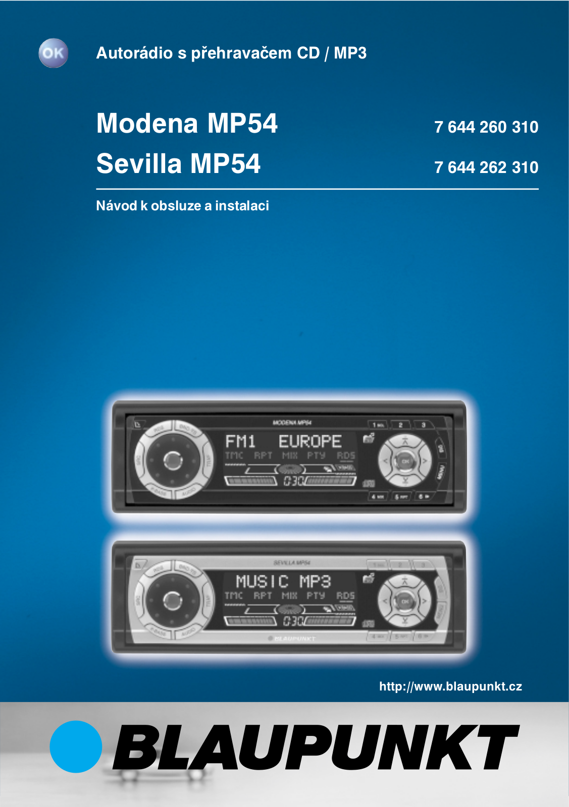 Blaupunkt Modena MP54, Sevilla MP54 User Manual