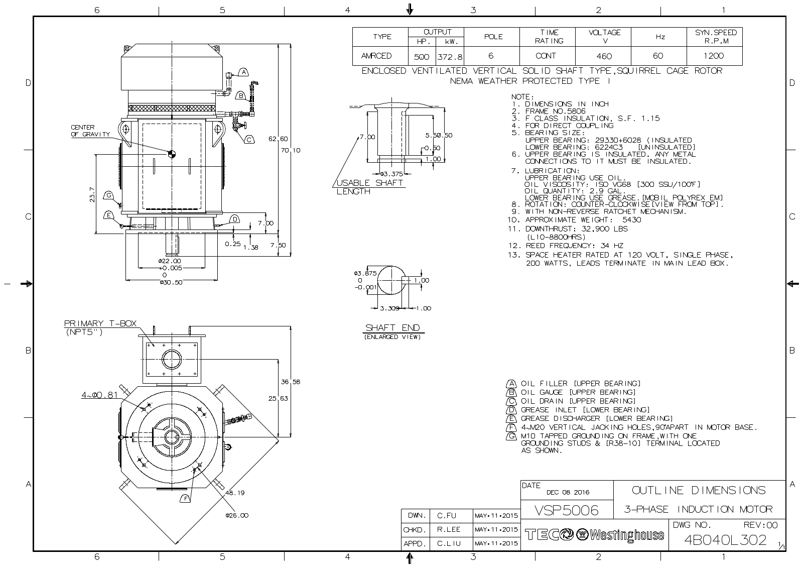 Datasheet VSP5006 Reference Drawing (Teco) - ManualMachine.com