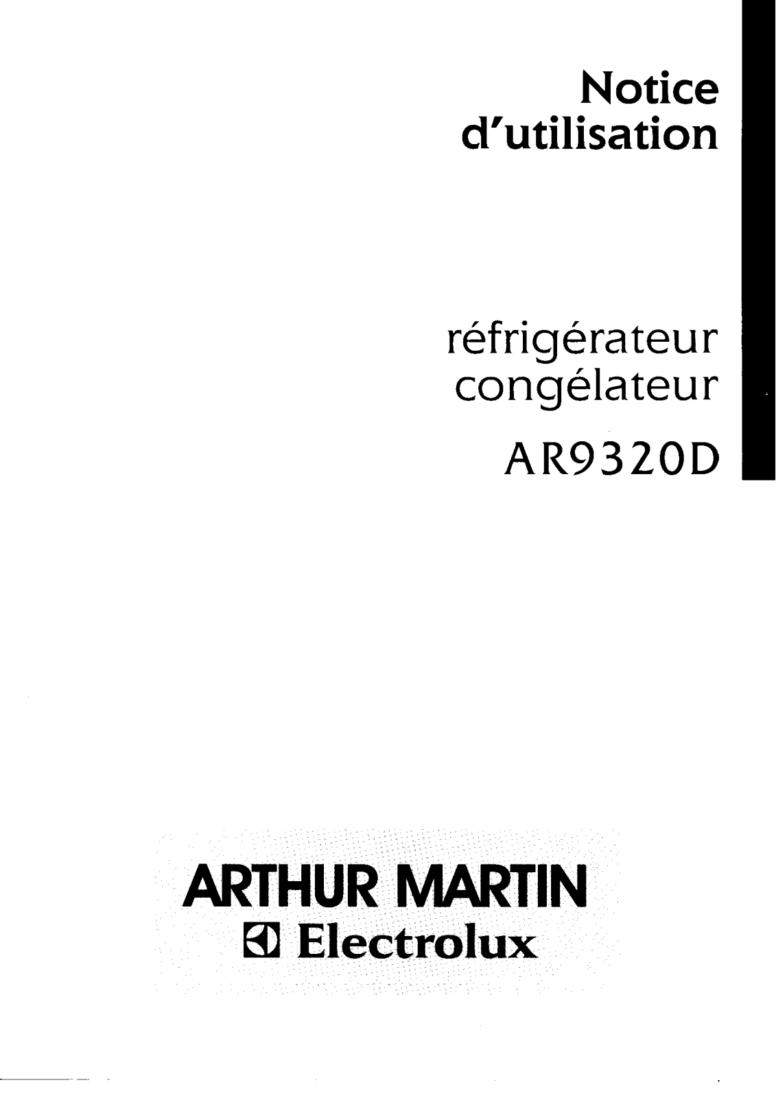 Arthur martin AR9320D User Manual