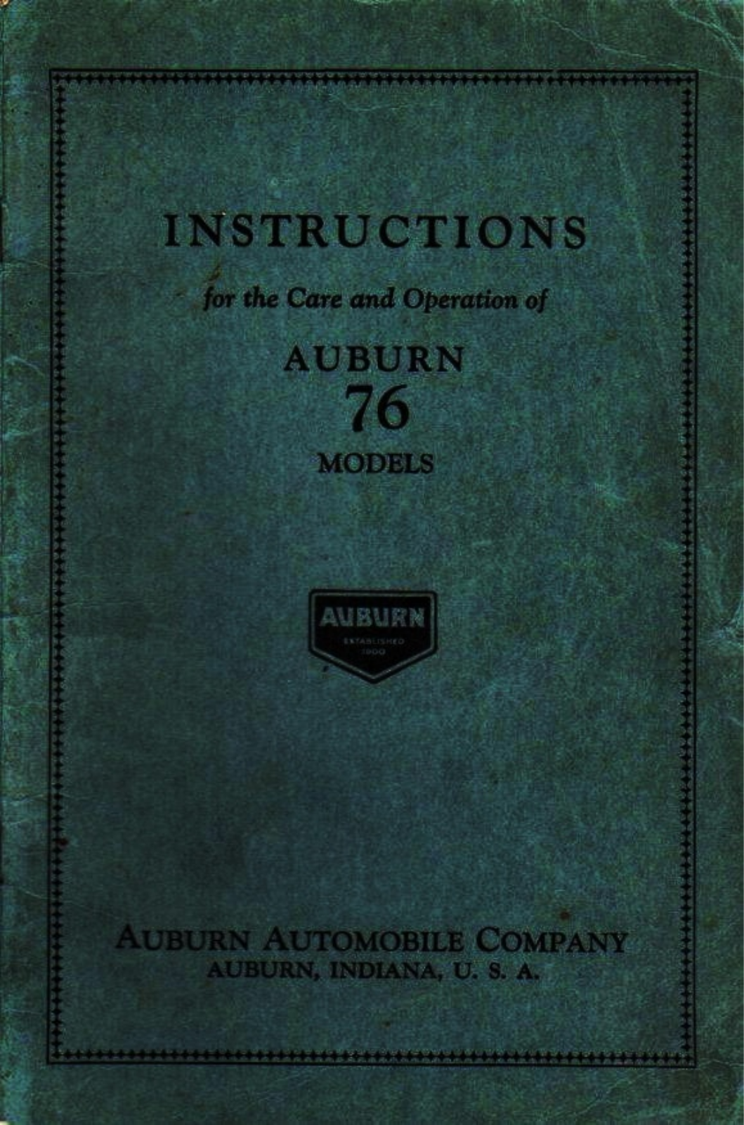 Auburn 1928 Operating Instructions - ManualMachine.com
