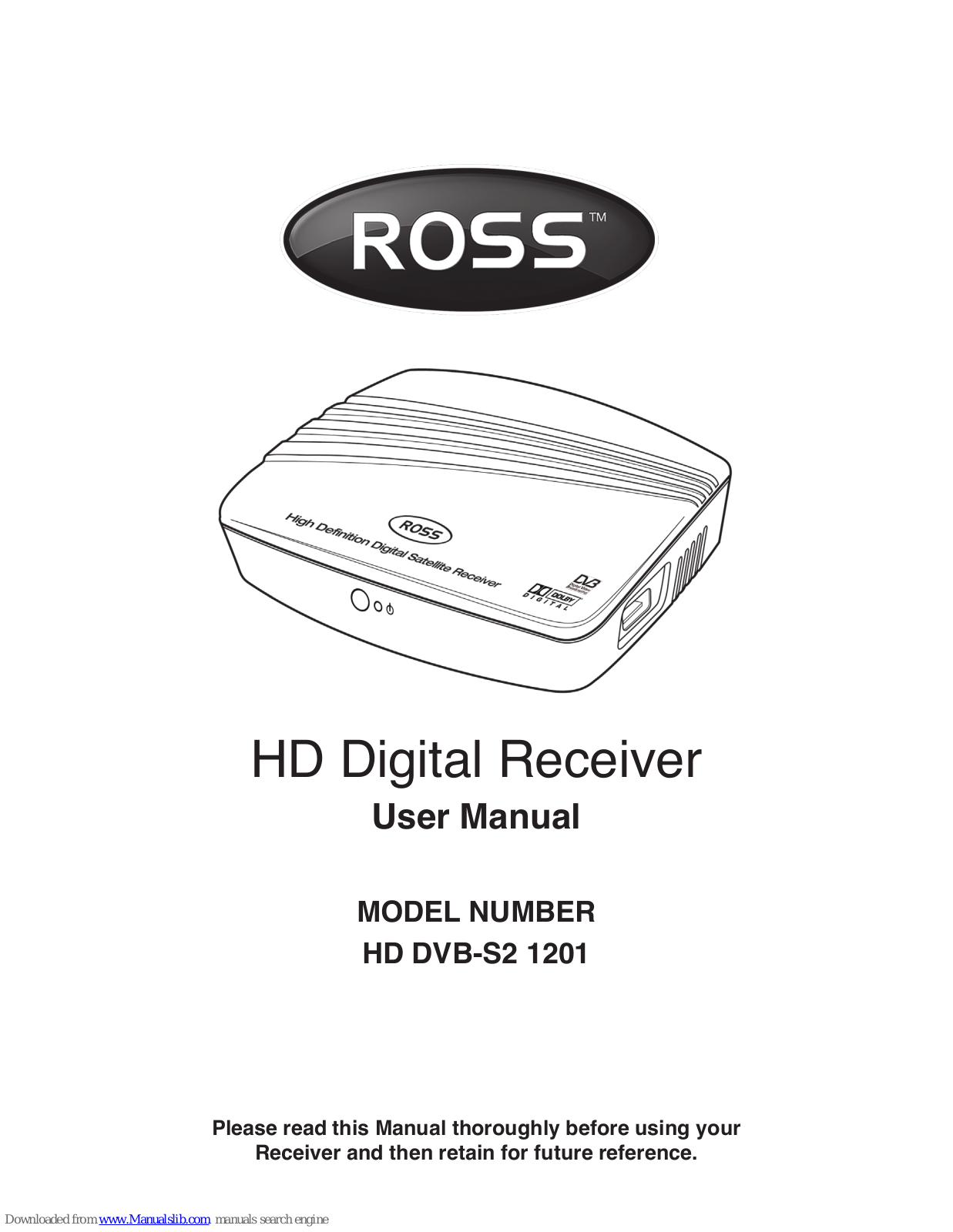 Ross HD DVB-S2 1201 User Manual