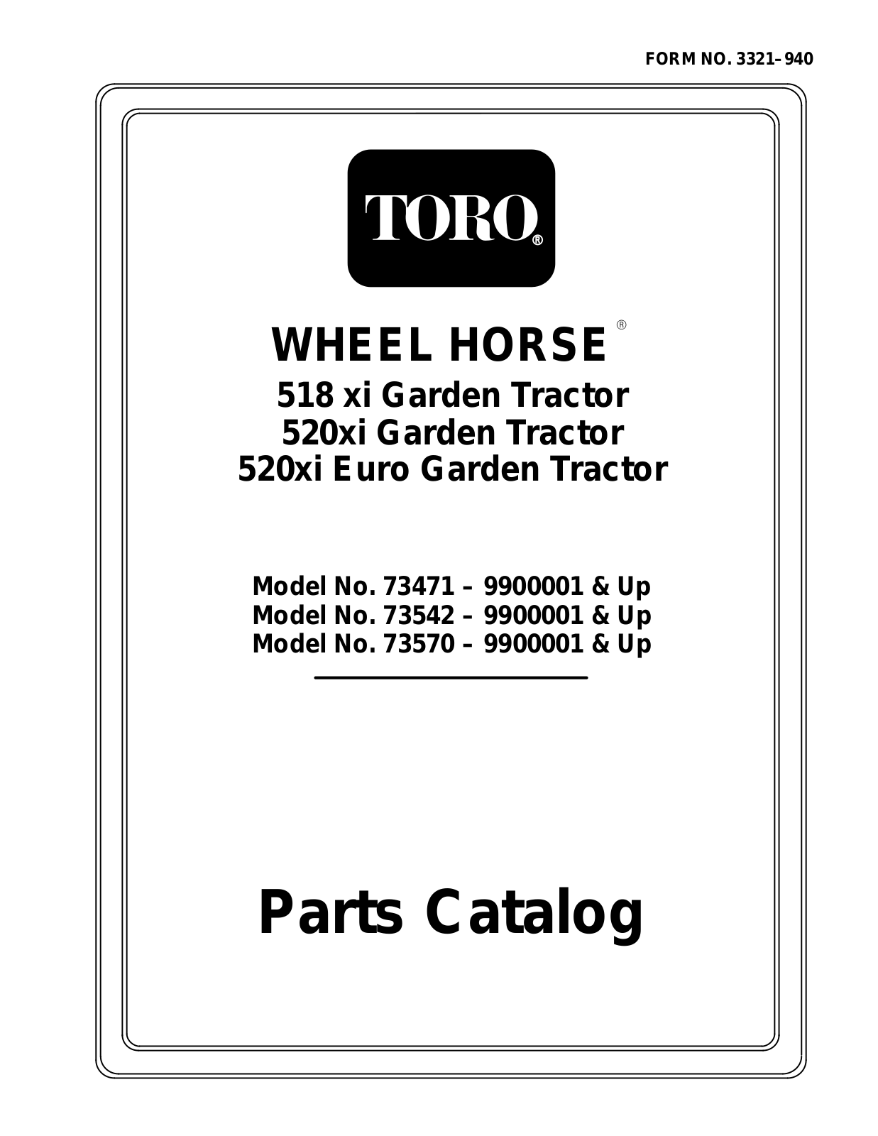 Toro 73471, 73542, 73570 Parts Catalogue