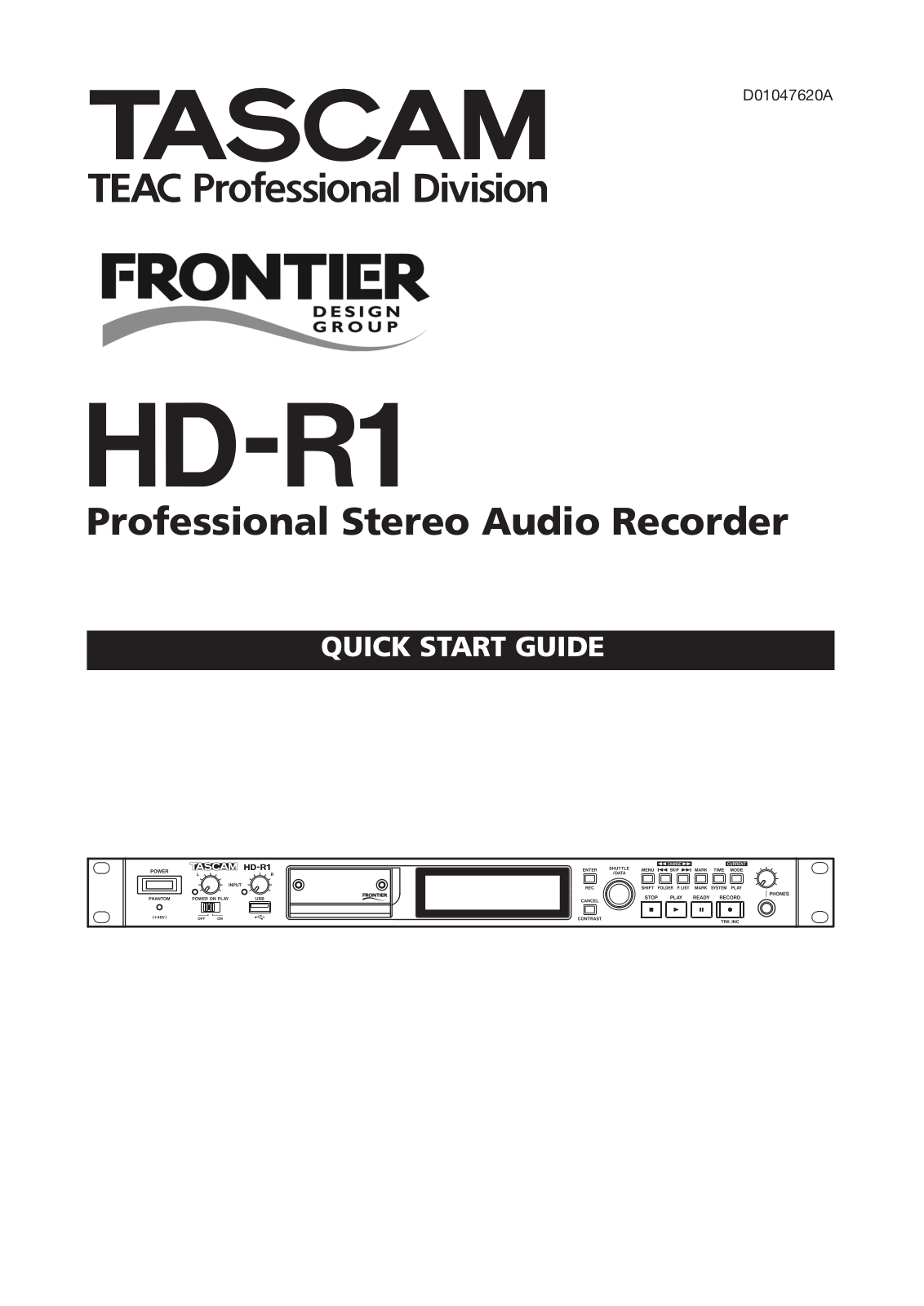 Tascam HD-R1 User Manual