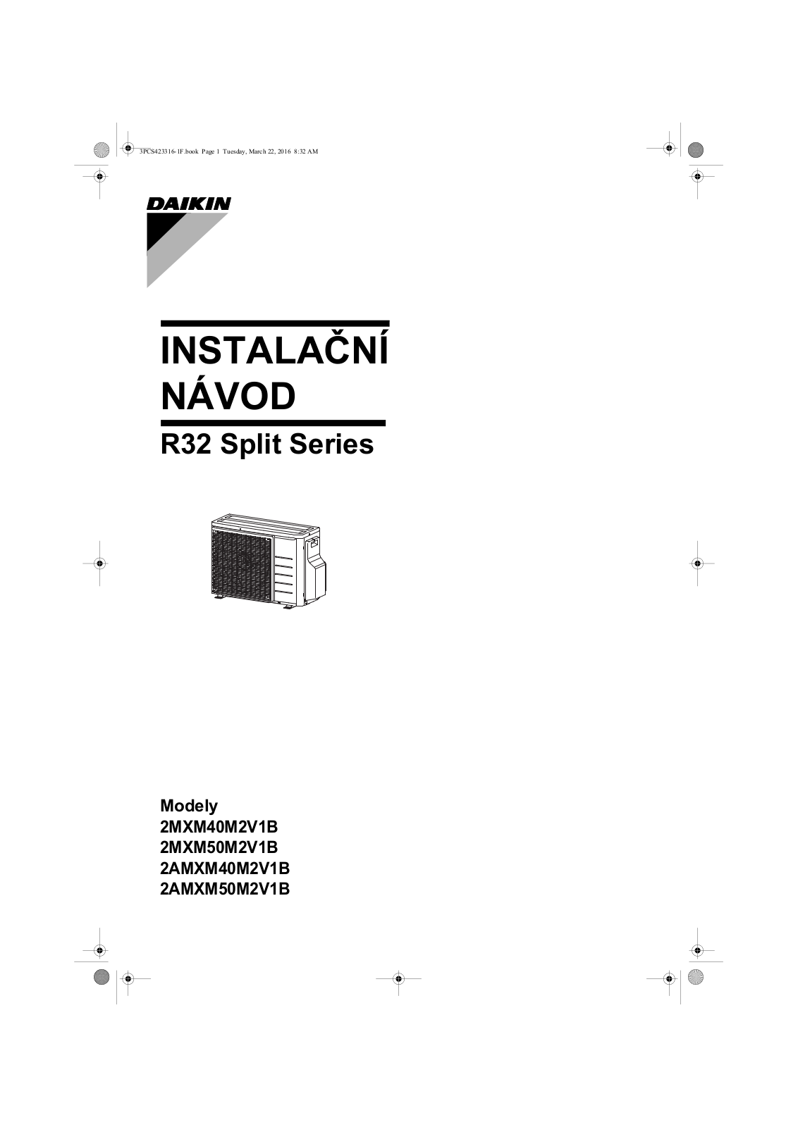 Daikin 2MXM40M2V1B, 2MXM50M2V1B, 2AMXM40M2V1B, 2AMXM50M2V1B Installation manuals