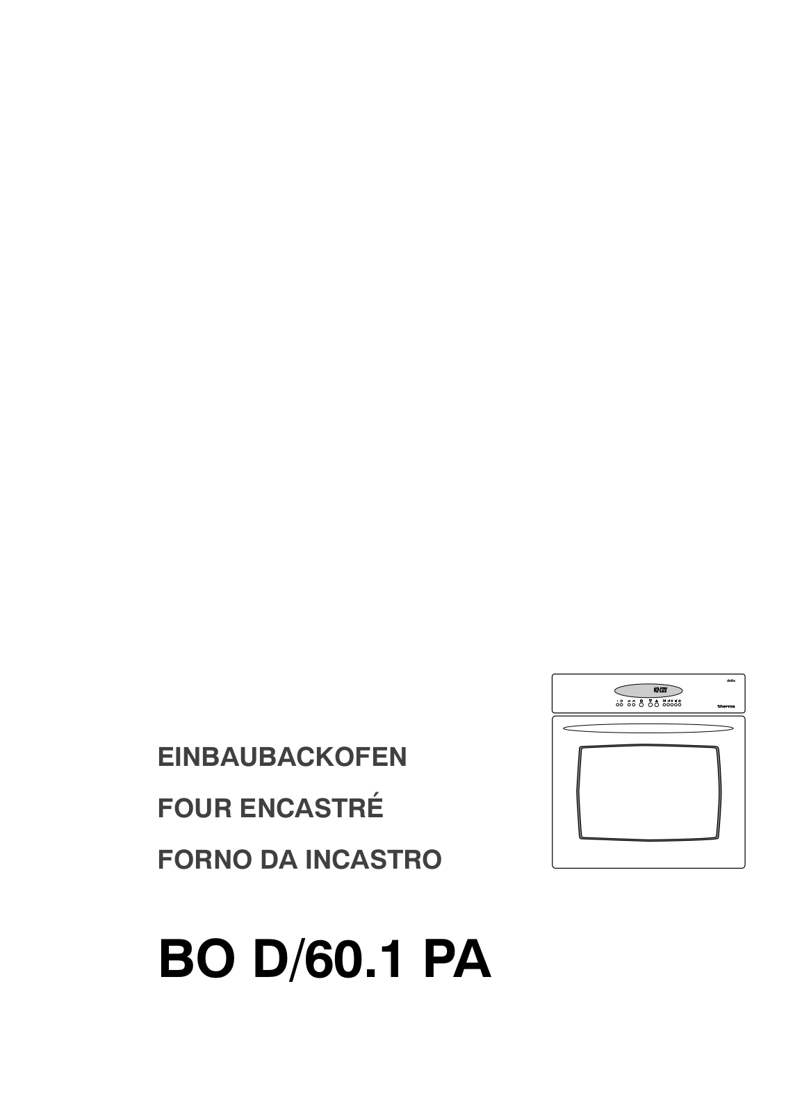 Therma BO D/60.1 PA Operating Manual