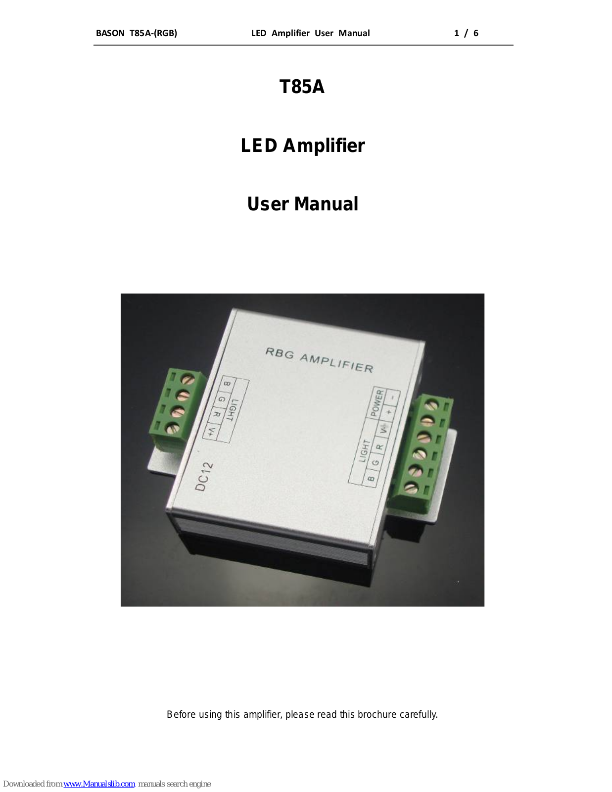 Bason T85A User Manual - ManualMachine.com