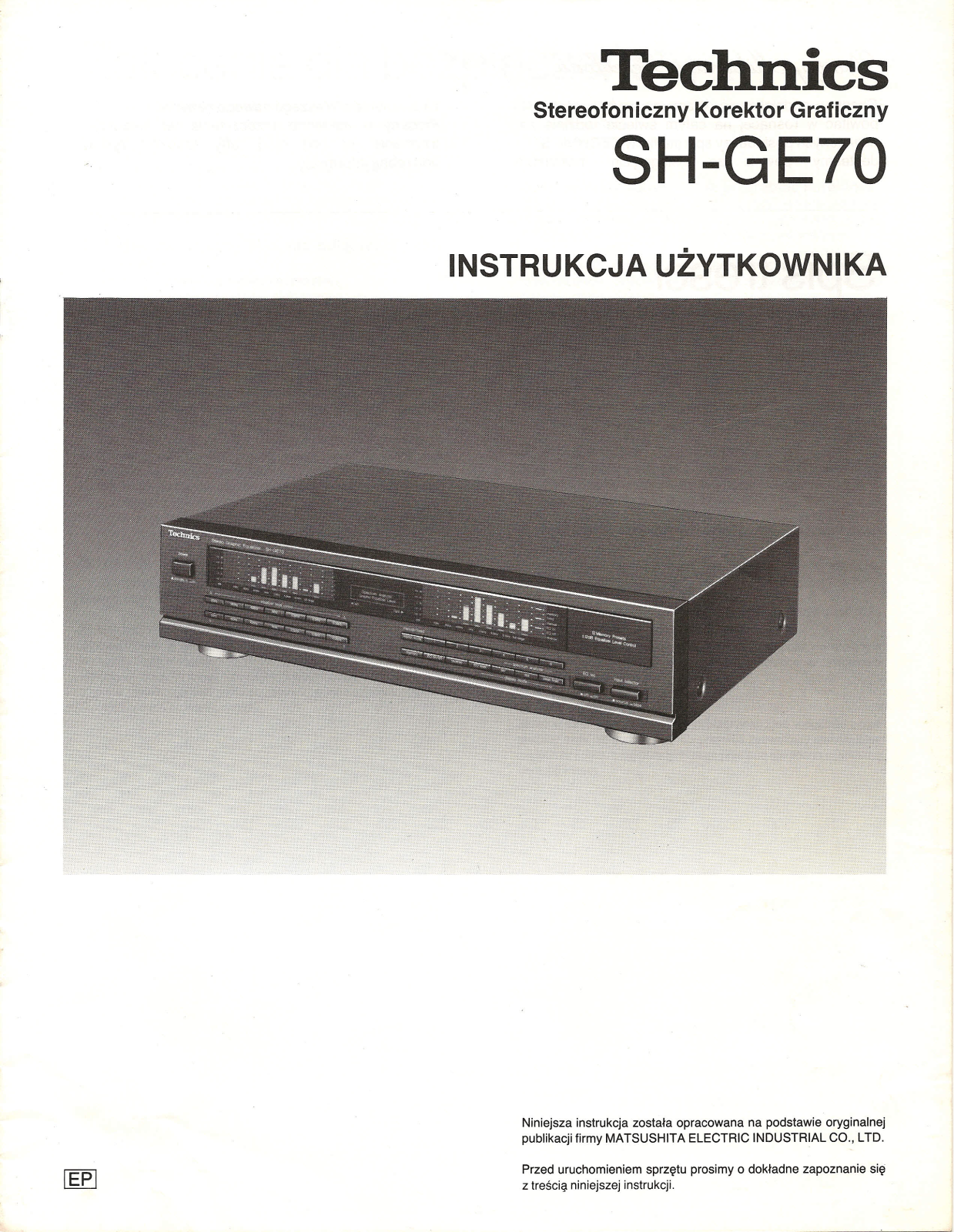 Technics SH-GE70 User Manual