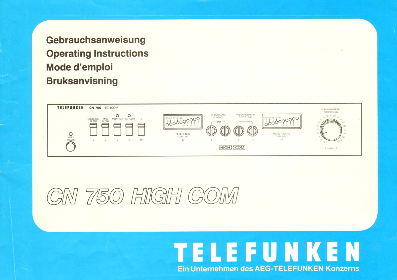 Telefunken CN-750 Owners manual