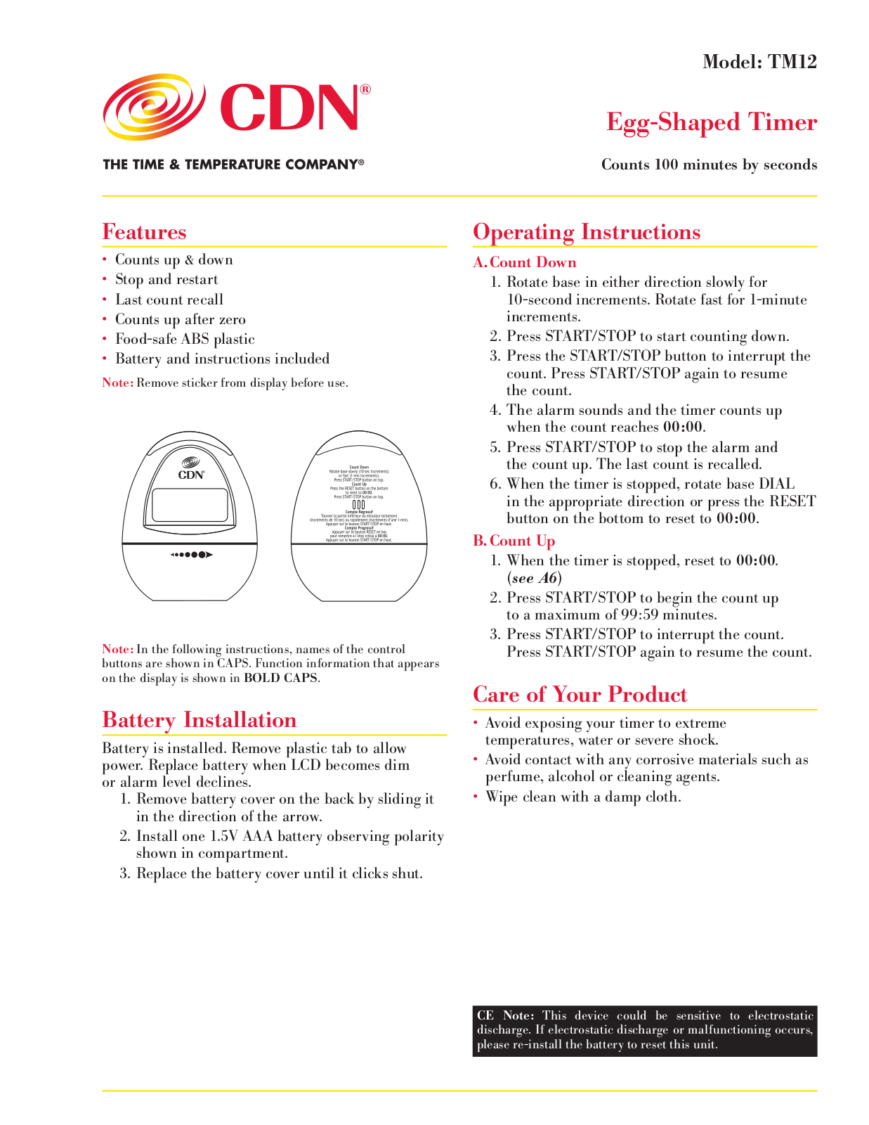 CDN TM12-W User Manual