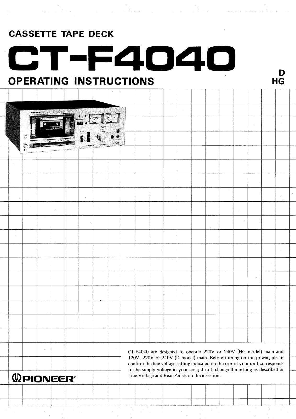 Pioneer CT-F4040 User Manual