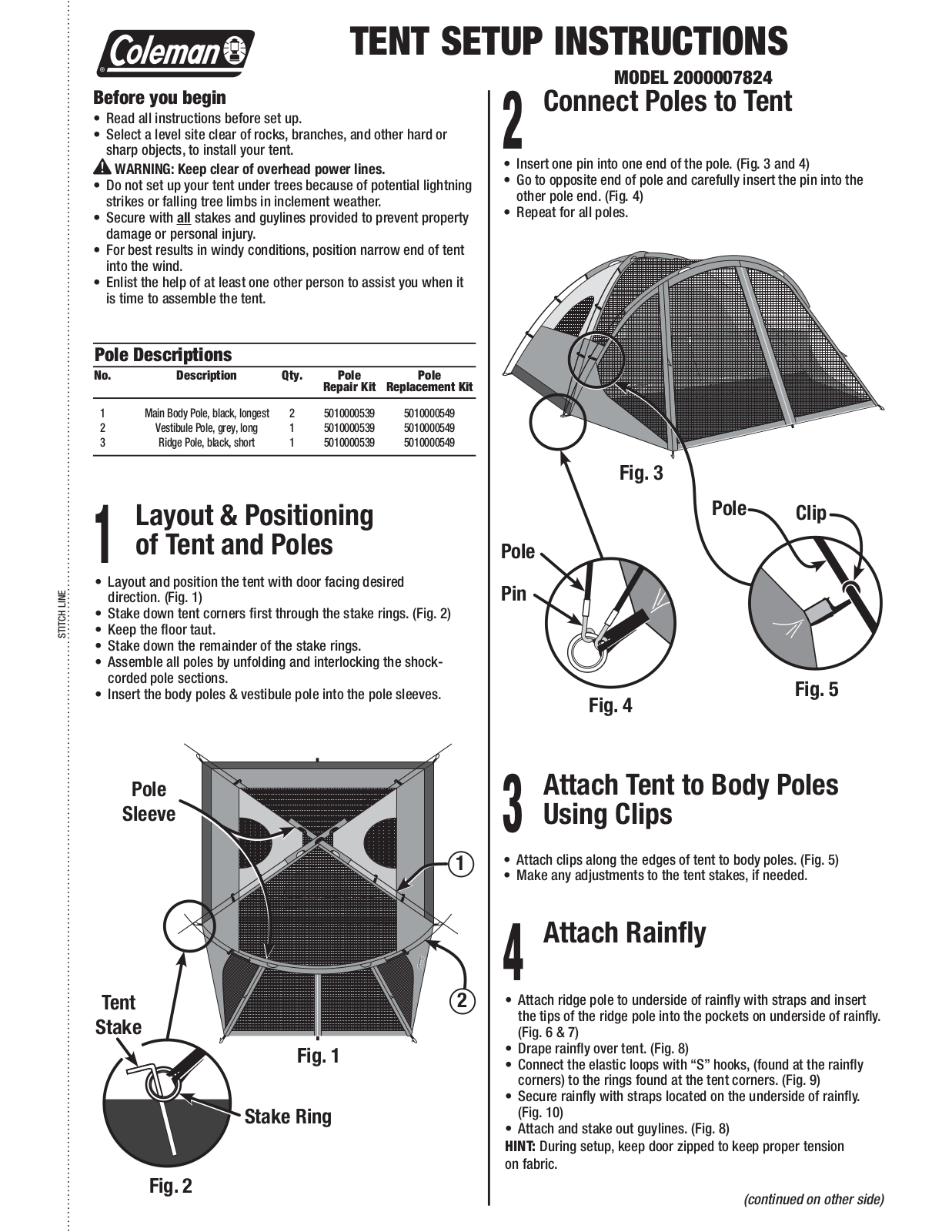 Coleman 2000007824 User Manual