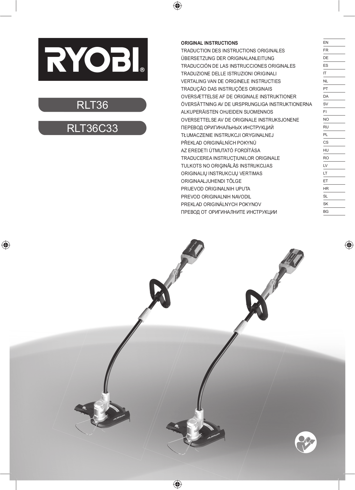 Ryobi RLT36, RLT36C33 User Manual