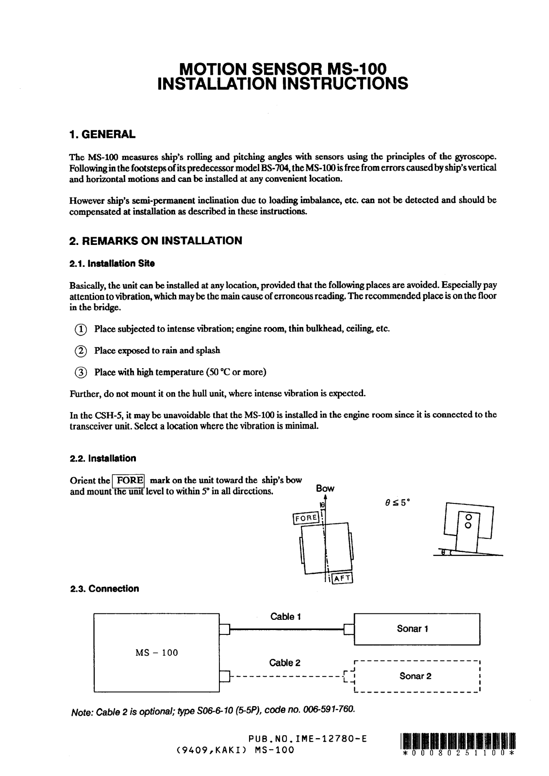 Furuno MS100 Installation Guide - ManualMachine.com