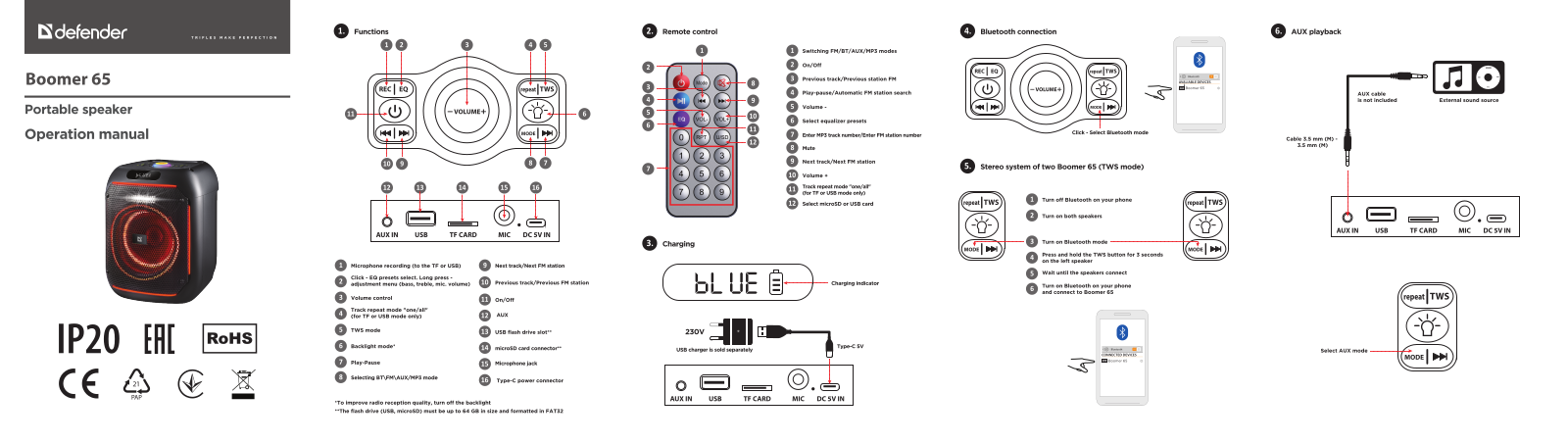 DEFENDER Boomber 65 User guide - ManualMachine.com