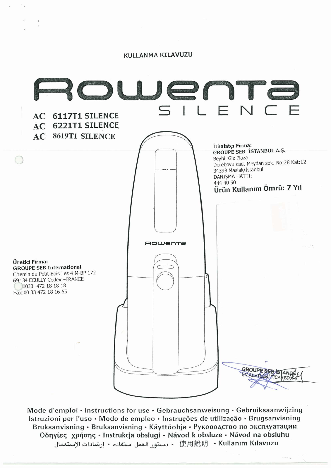 Rowenta AC6221 User manual