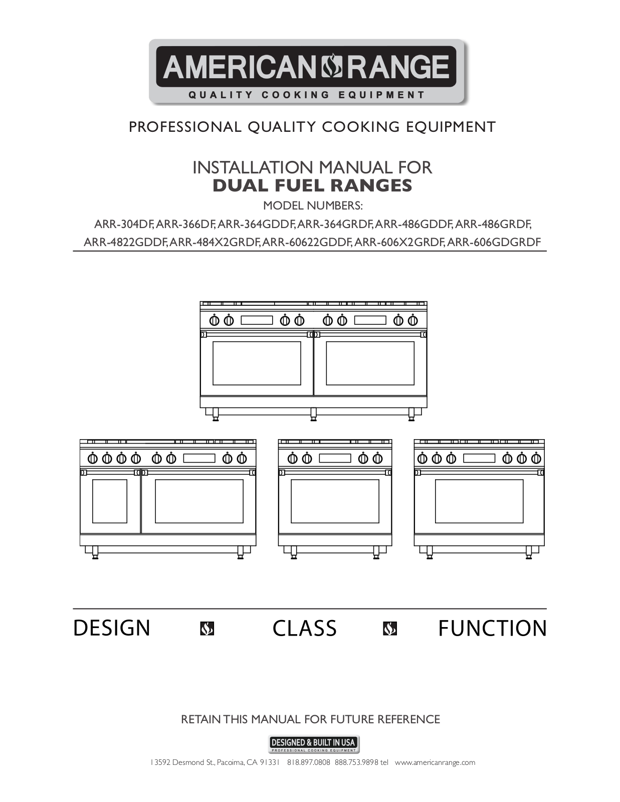 American Range ARR364GRDFL, ARR606GDGRDFL, ARR6062GDDFL, ARR484GDGRDFL, ARR486GRDFL Installation Manual - ManualMachine.com