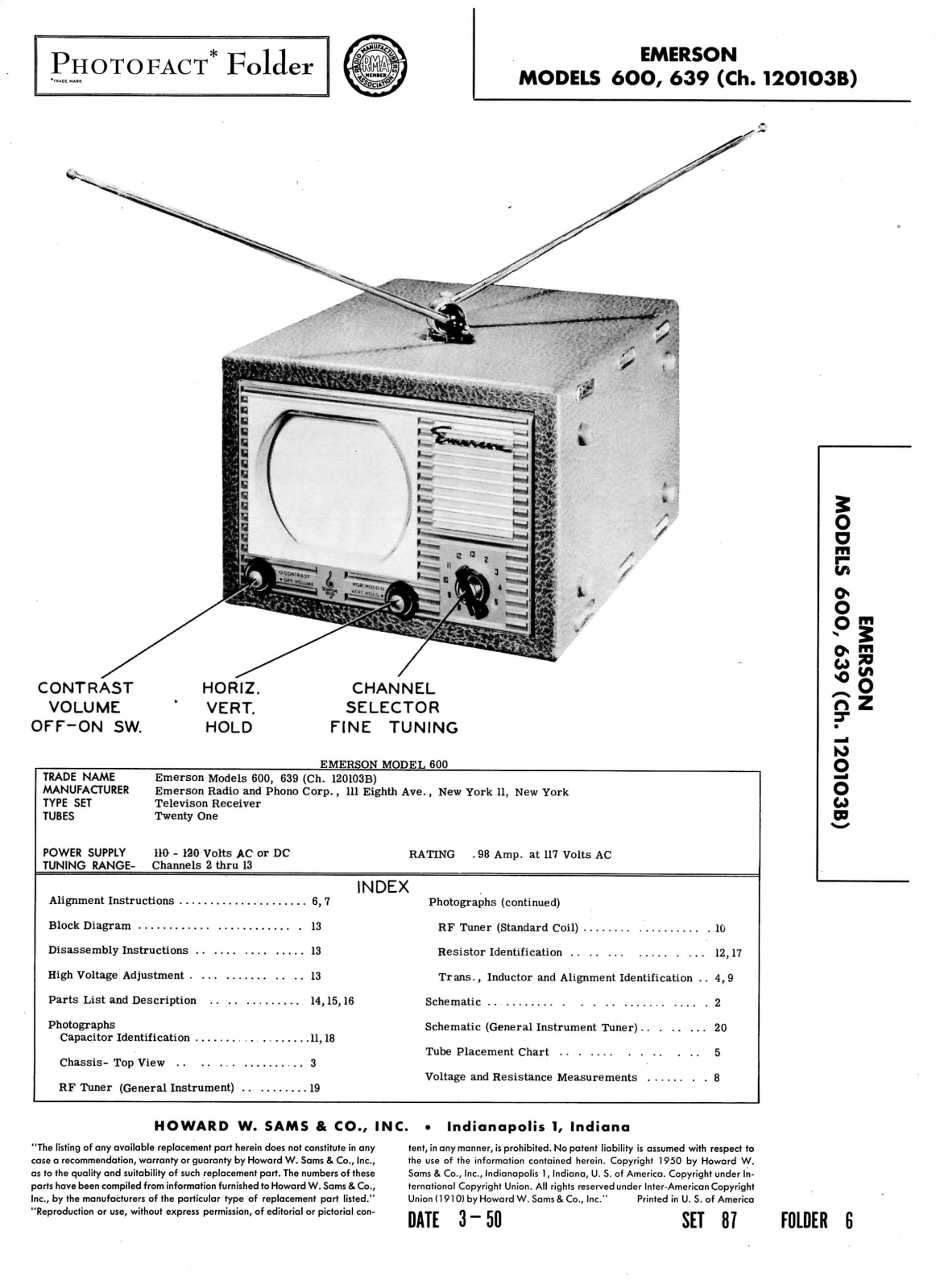 Emerson 600, 639 schematic - ManualMachine.com