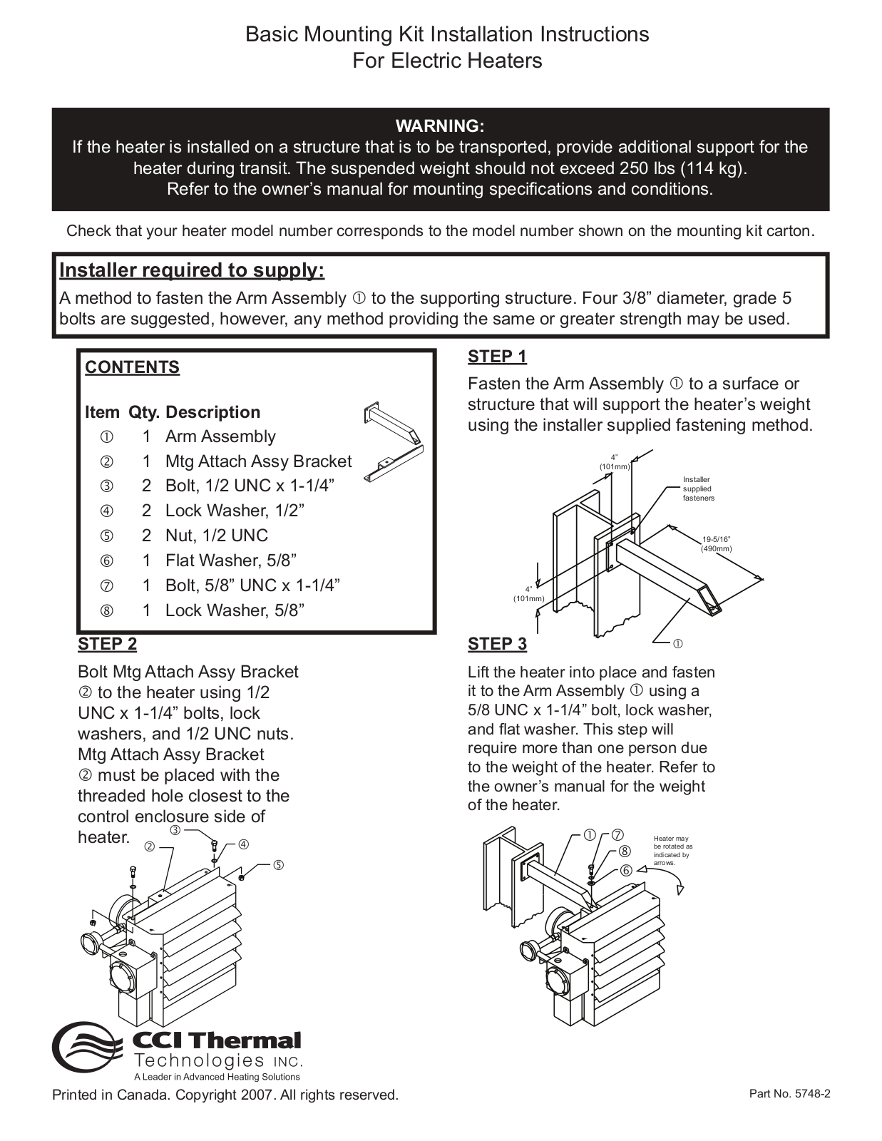 CCI Thermal Technologies BMK User Manual - ManualMachine.com
