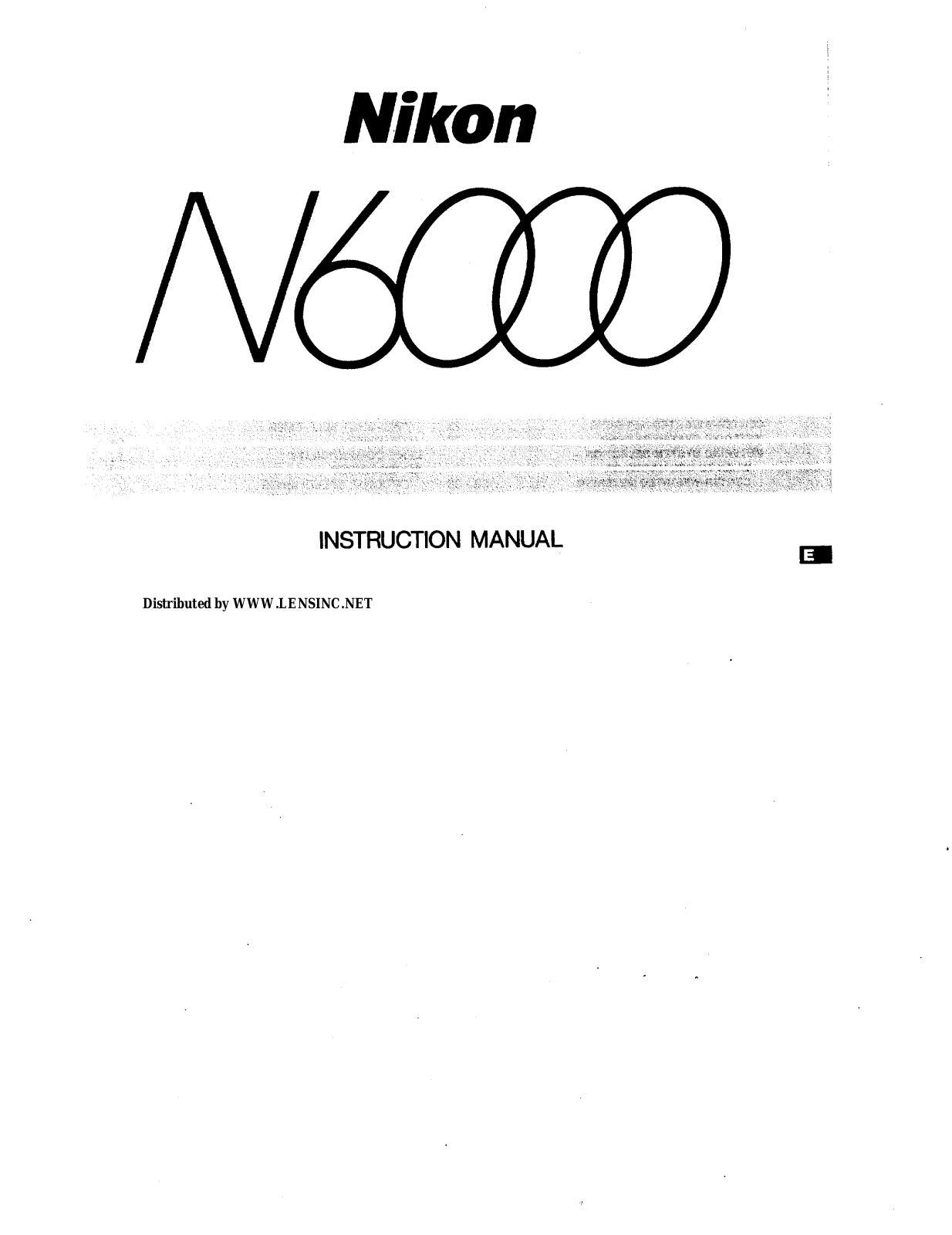 Nikon F6000 INSTRUCTION MANUAL