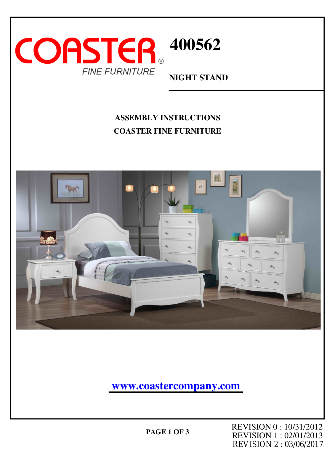 Coaster 400562 Assembly Guide