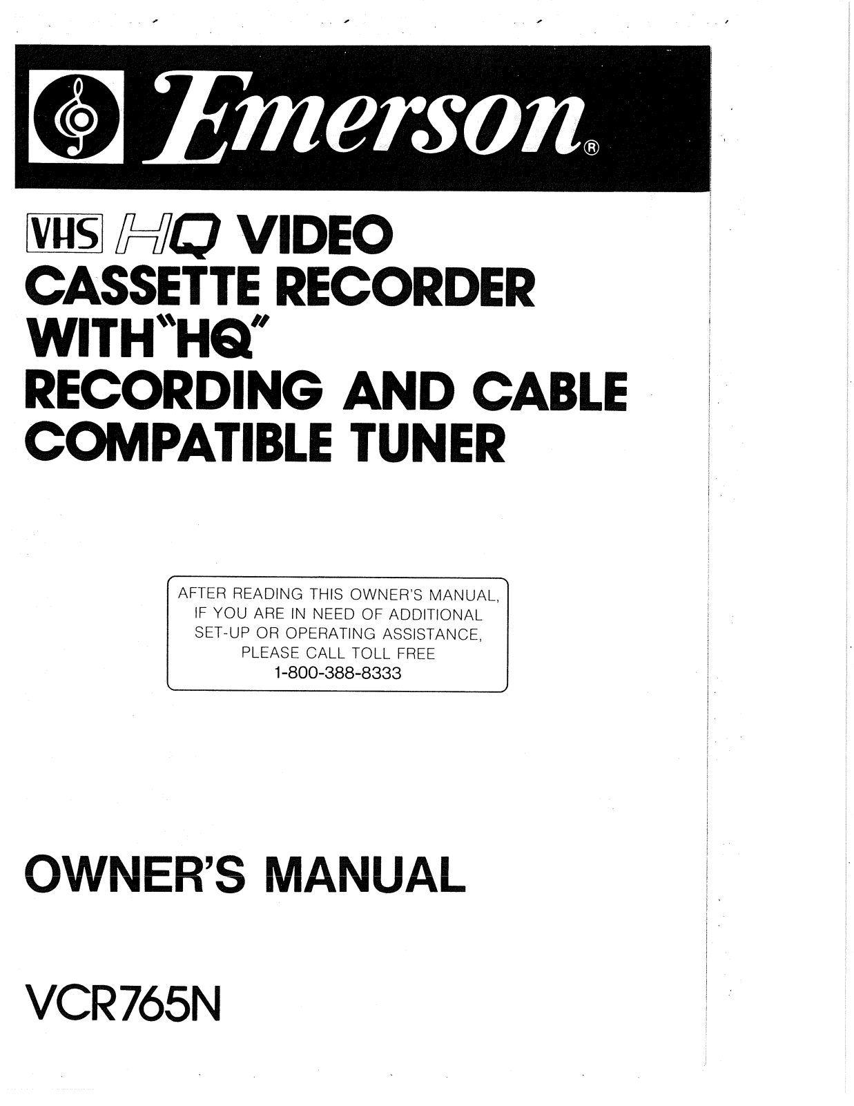 EMERSON VCR765N User Manual